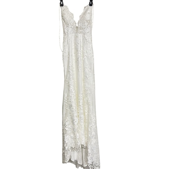 Lulus Dresses & Skirts - New Lulus Bridal Enchanting Eternity Ivory Pearl Lace Up Backless Maxi‎ Dress 8